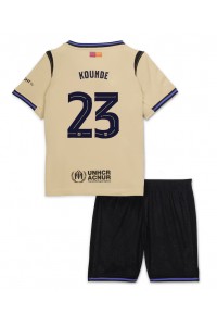 Barcelona Jules Kounde #23 Babyklær Borte Fotballdrakt til barn 2025-26 Korte ermer (+ Korte bukser)